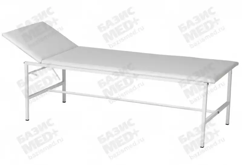 Кушетка КМС-01 (МСК-203) медицинская смотровая, с подголовником, размер 1950х650х520мм, белая